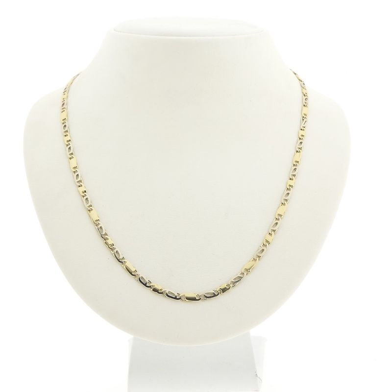 Image 1 of Two-tone gold Figaro link chain
