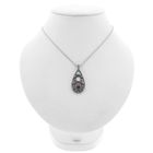 Image 1 of White gold necklace with fixed pendant and diamonds; Approx. 0.50 ct.