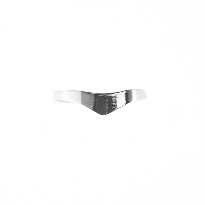 Image 3 of Silver women's ring with zirconia | V-shape