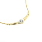 Image 4 of Gold flat gourmet link necklace with zirconia