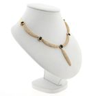 Image 6 of Golden Cardano Link Necklace with Sapphires and Diamonds; 8.47 ct.