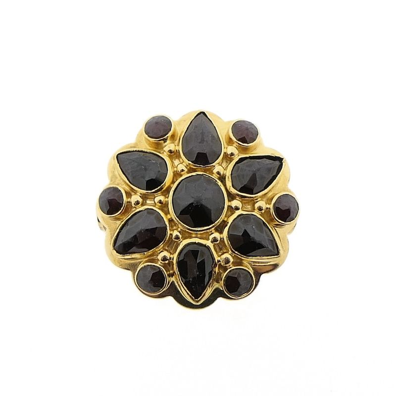 Image 5 of Gold entourage ring with garnet stones | Vintage