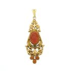 Image 1 of Antique gold pendant with blood coral
