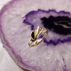 Image 2 of Golden fantasy ring with diamond | 0.01 ct.