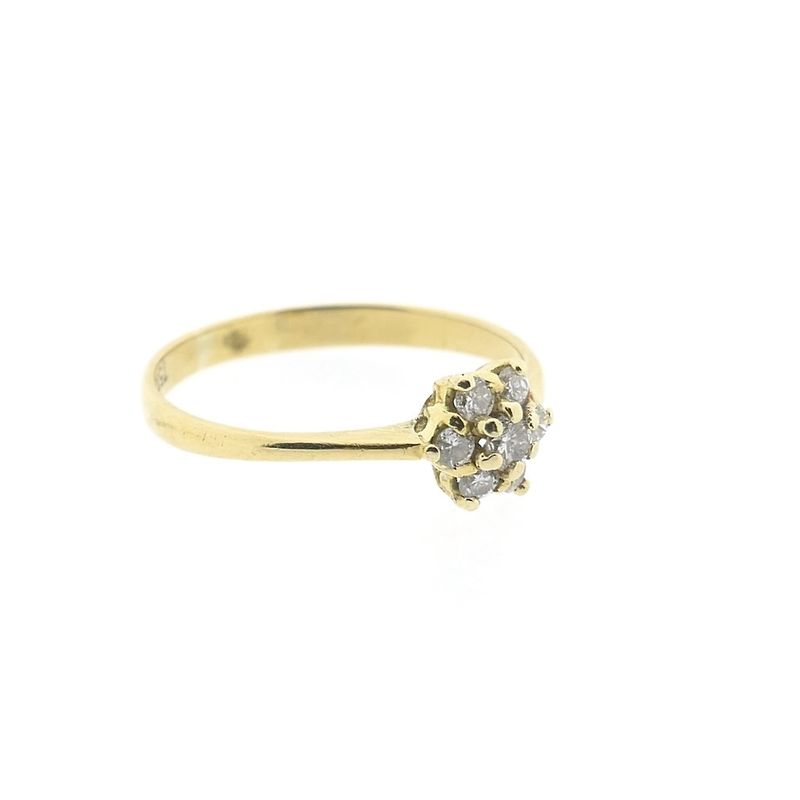 Image 4 of 18-karat gold subtle entourage ring with 0.11 ct. diamond | Sade İş