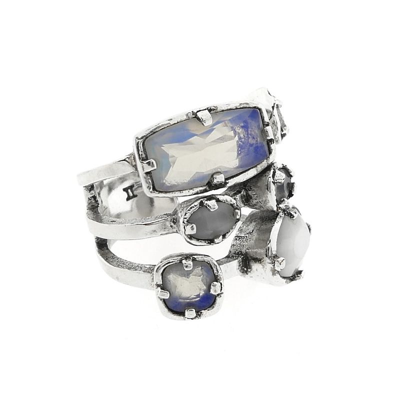 Image 7 of Silver ring with moonstones