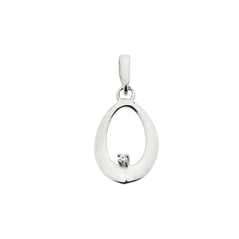 Image 1 of White gold pendant with diamond; 0.02 ct.