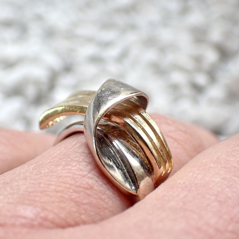 Image 8 of Two-tone gold abstract ring | Vintage