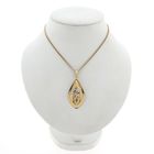 Image 3 of Bicolor Floral Gold Pendant with Zirconia