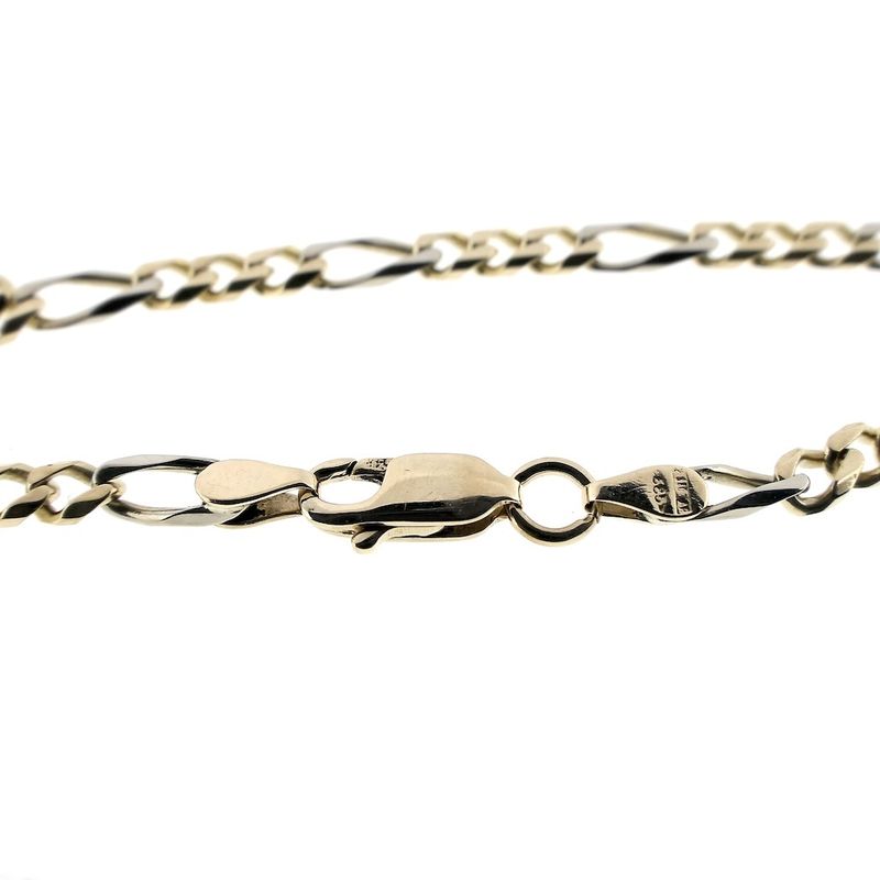 Image 5 of Two-tone gold Figaro link bracelet