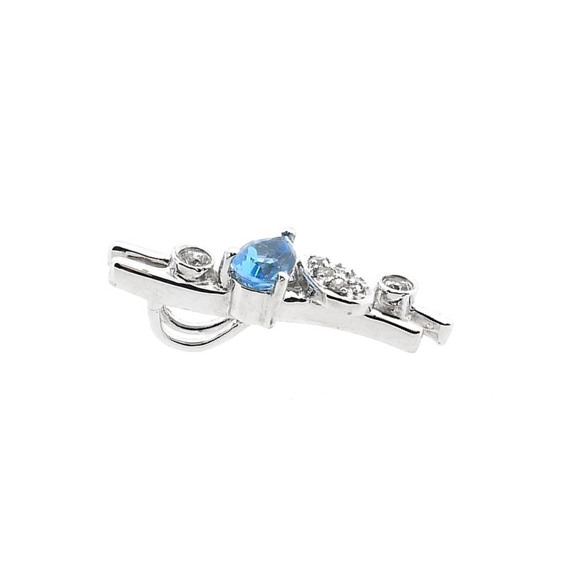 Image 9 of 18K White Gold Pendant with Topaz & Diamonds