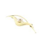 Image 3 of Vintage gold brooch with cultured pearl