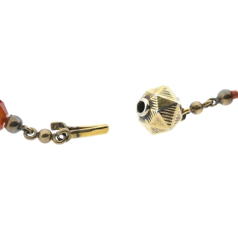 Image 5 of Carnelian bead necklace with gold clasp.