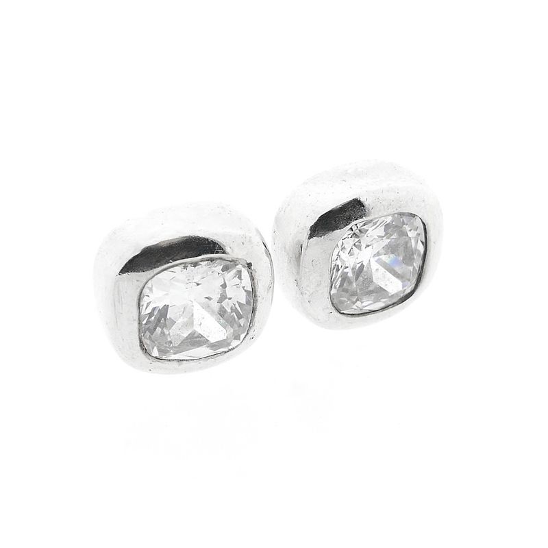 Image 5 of Silver stud earrings with zirconia