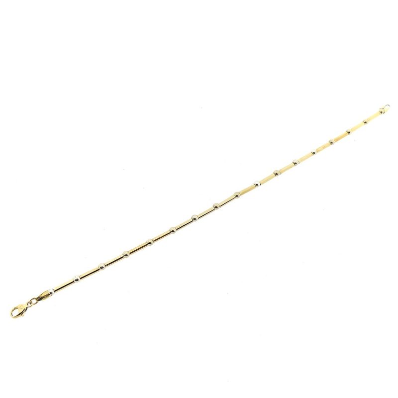 Image 7 of Two-tone gold bar link bracelet | 19 cm