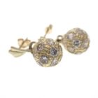 Image 1 of Yellow gold stud earrings in the shape of balls with zirconia