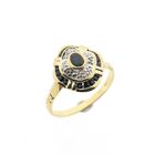 Image 1 of Gold Ring with Sapphire & Diamond; 0.02 ct; 14K; Size 17.5