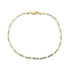 Image 2 of Two-tone gold Figaro link bracelet