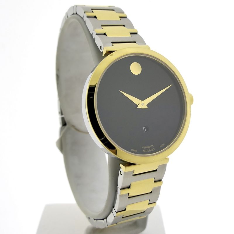 Image 3 of Movado Museum Classic; Two-tone automatic women's watch with black dial; 0607679
