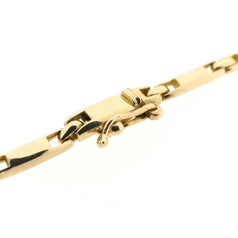 Image 5 of Gold Bar Link Necklace with Zirconia