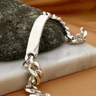 Image 2 of Solid Silver Gourmet Link Bracelet with Engraving Plate