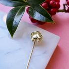 Image 2 of Gold lapel pin; Horse and horseshoe