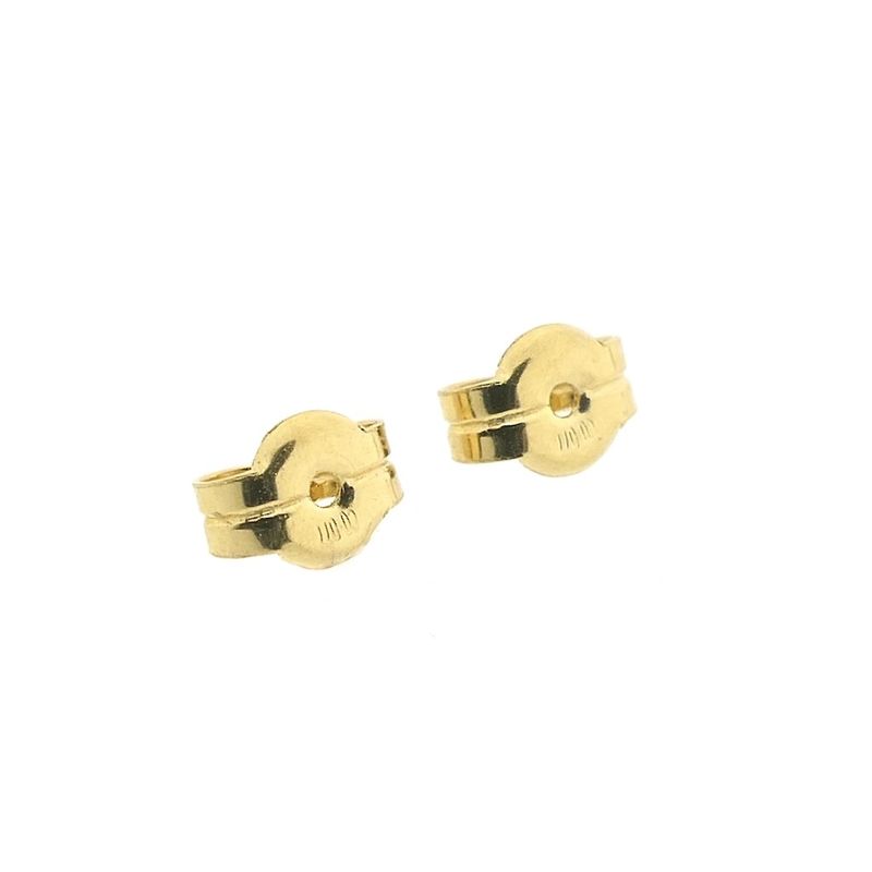 Image 6 of 18 ct. Gold floral stud earrings with jade