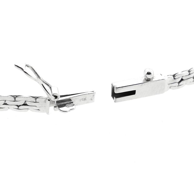 Image 6 of White Gold Cardano Link Bracelet with Sapphire & Diamonds