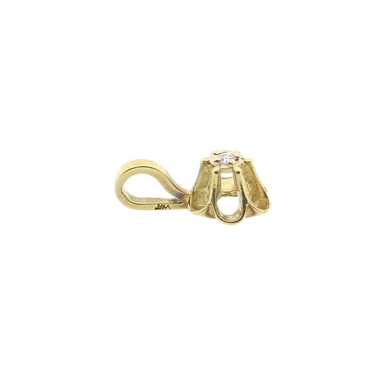 Image 6 of Gold minimalist pendant with diamond; 0.01 ct.