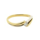 Image 5 of Two-tone gold solitaire ring with 0.08 ct. diamond | Diamonde