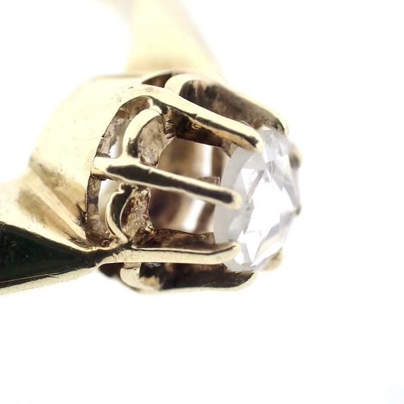 Image 7 of Vintage gold solitaire ring with 0.12 ct diamond.