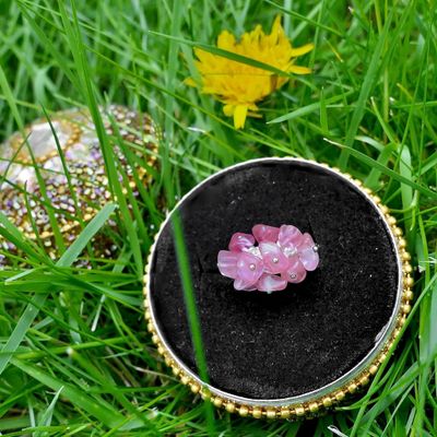 Silver ring with rose quartz beads Image 2 of Silver ring with rose quartz beads