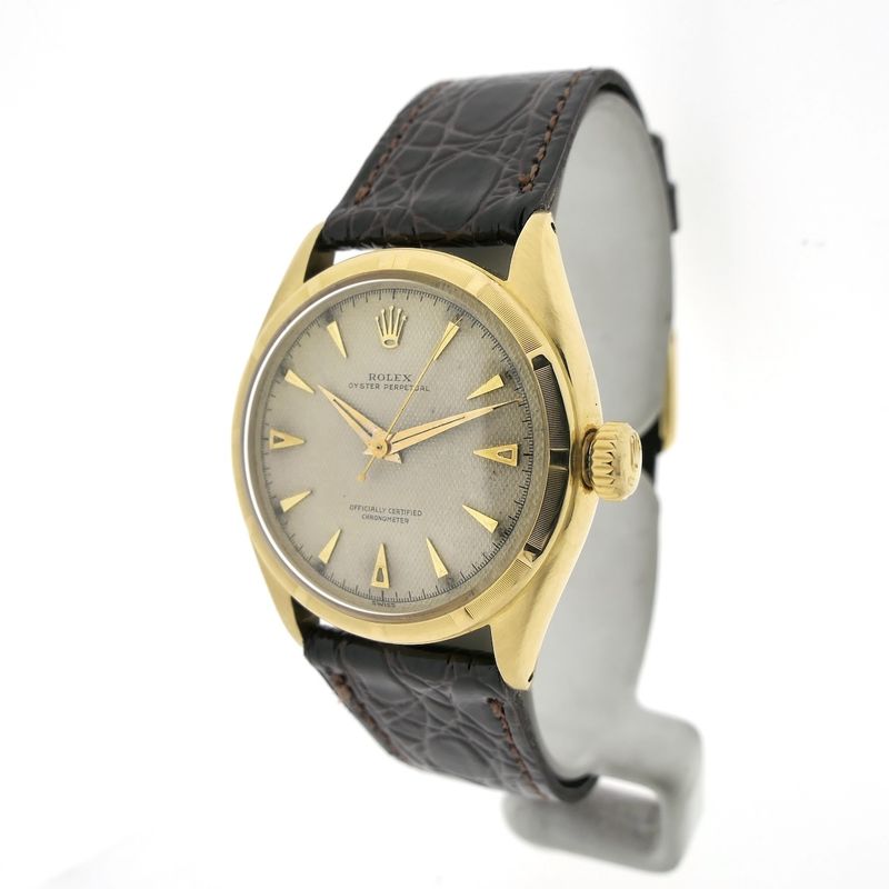 Image 2 of Rolex Oyster Perpetual 6085; Vintage 18k gold watch from 1953