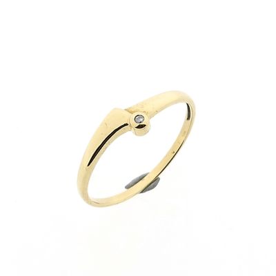 Image 1 of Gold Ring with Diamond; 0.01 ct.