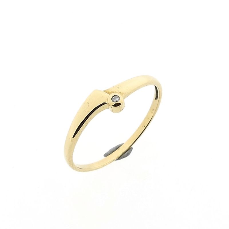 Image 1 of Gold Ring with Diamond; 0.01 ct.
