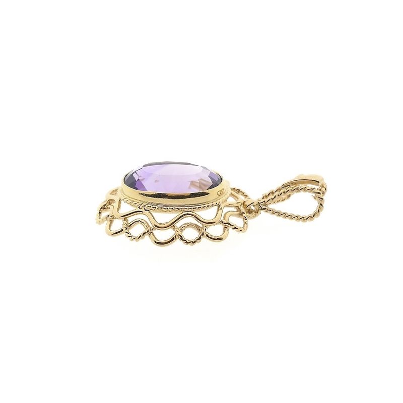 Image 5 of Vintage gold pendant with amethyst.