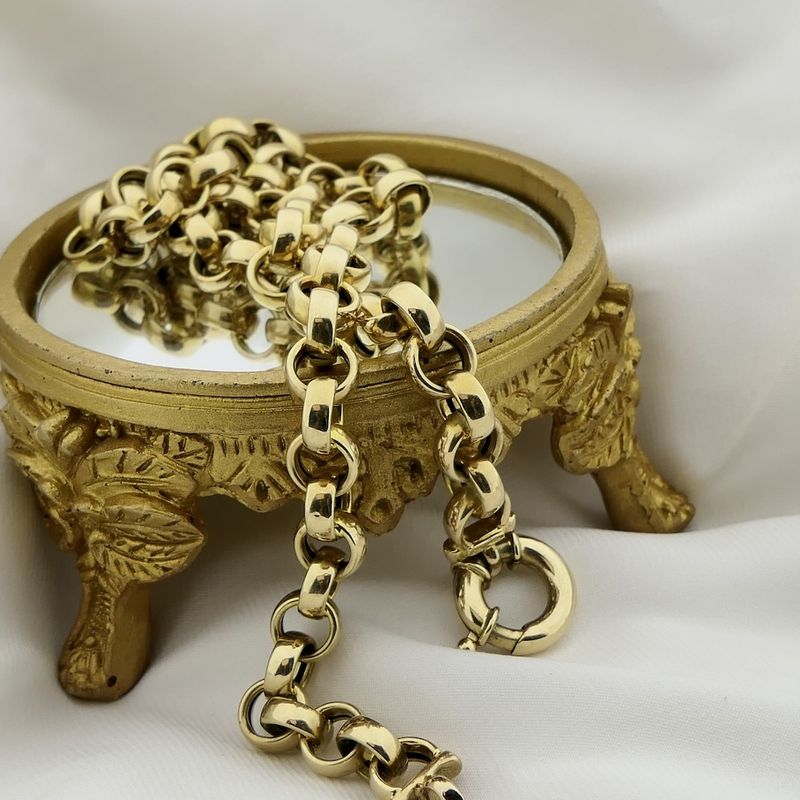 Image 7 of Gold jasseron link chain | 46 cm