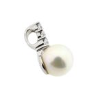 Image 5 of White gold pendant with pearl and diamonds; 0.21 ct.