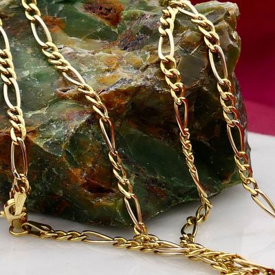 Image 2 of 18K Bicolor Gold Figaro Chain | 53.5 cm
