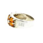 Image 9 of Biba silver ring with orange zirconia stones.