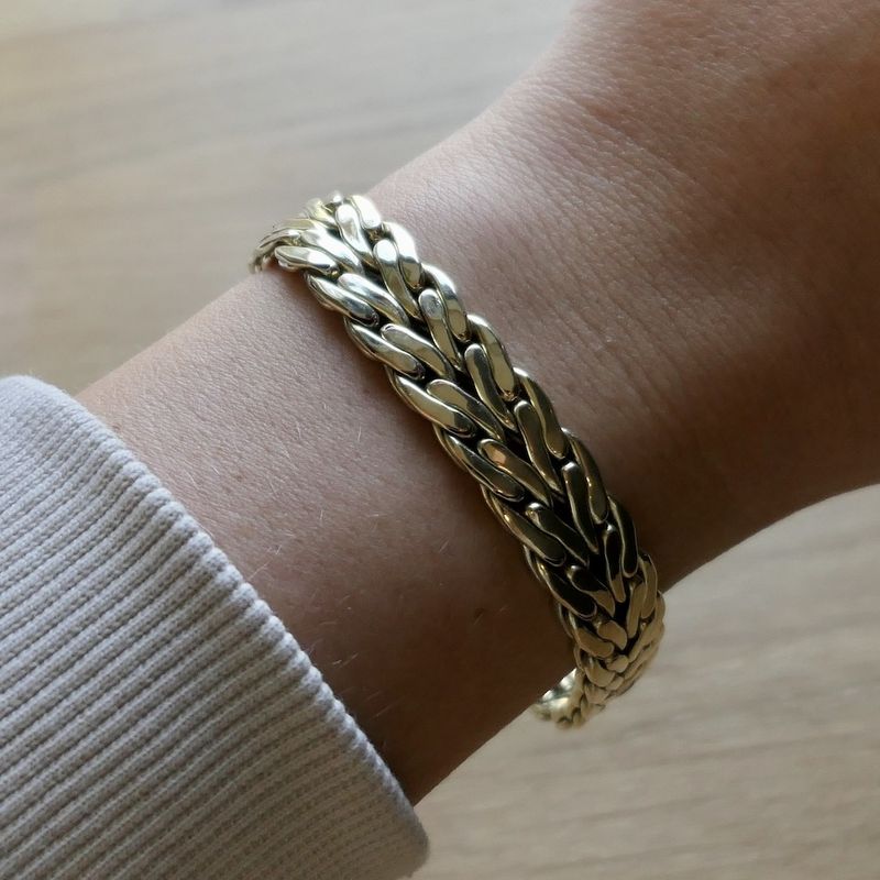 Image 6 of Gold braided bracelet | 19 cm