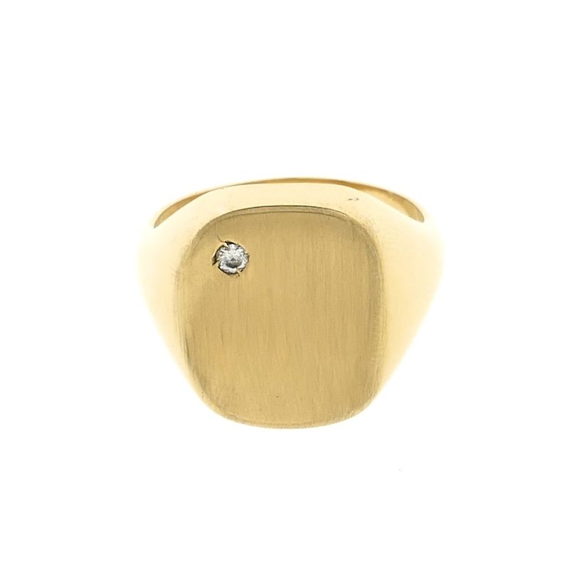 Image 3 of Gold men's signet ring with zirconia