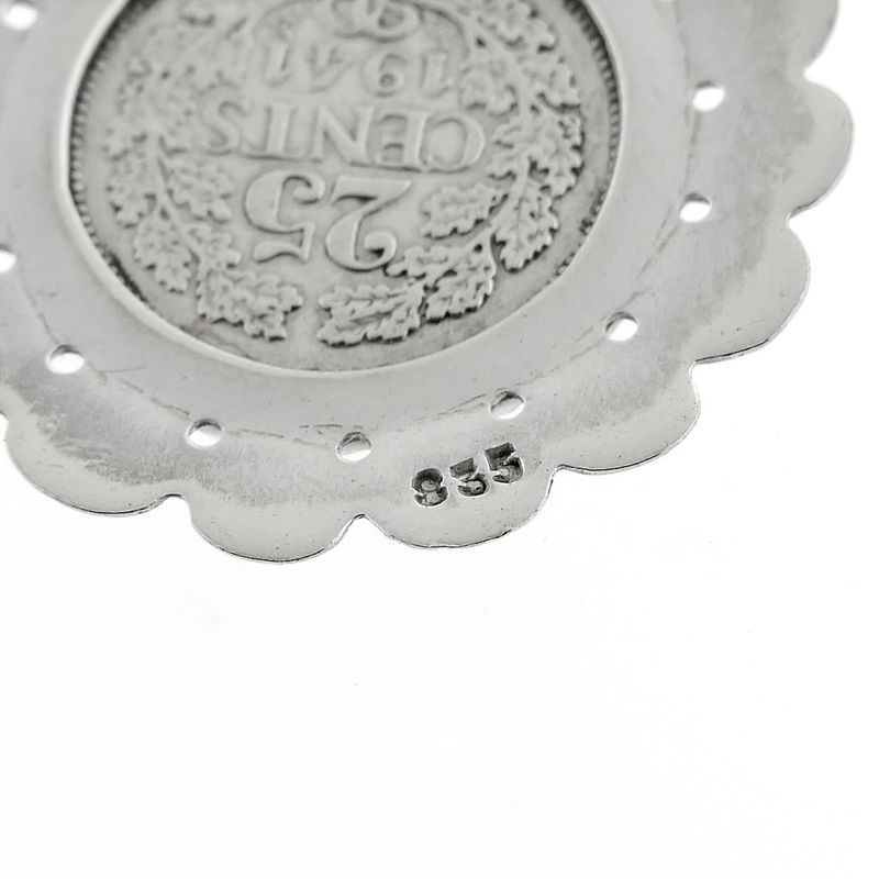 Image 5 of Silver quarter as a pendant | Wilhelmina 1941