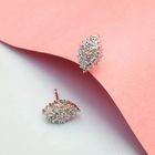 Image 2 of Bicolor gold stud earrings with diamond | 0.33 ct.