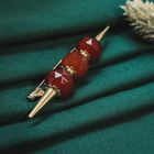 Image 2 of Vintage gold brooch with carnelian