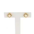 Image 1 of Gold stud earrings with pearl