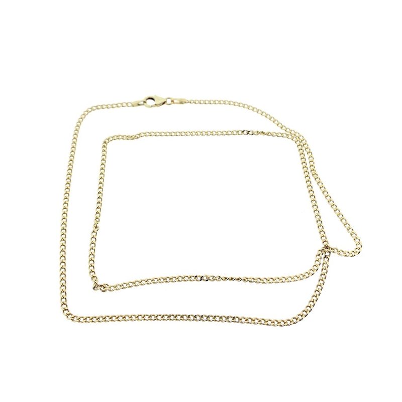 Image 4 of Gold gourmet link chain | 51 cm