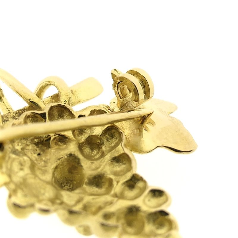 Image 5 of Gold brooch of a bunch of grapes.