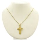 Image 9 of 21 carat antique gold pendant of a cross with a corpus | Filigree technique