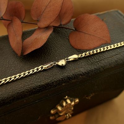 Image 2 of Gold gourmet link bracelet with a heart | 18.5 cm